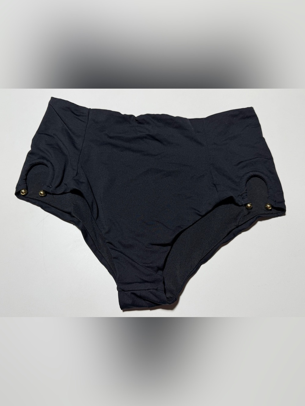 Victoria's Secret Black High-Waist Bikini Gold Hardware Women’s Bottom - Size M